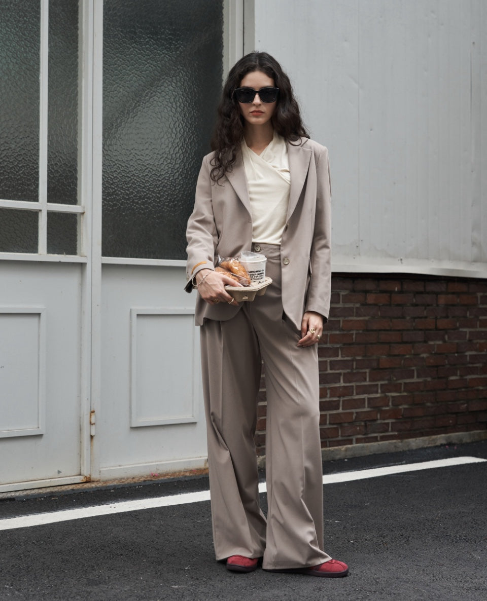 320SHOWROOM Essential wide slacks - Beige