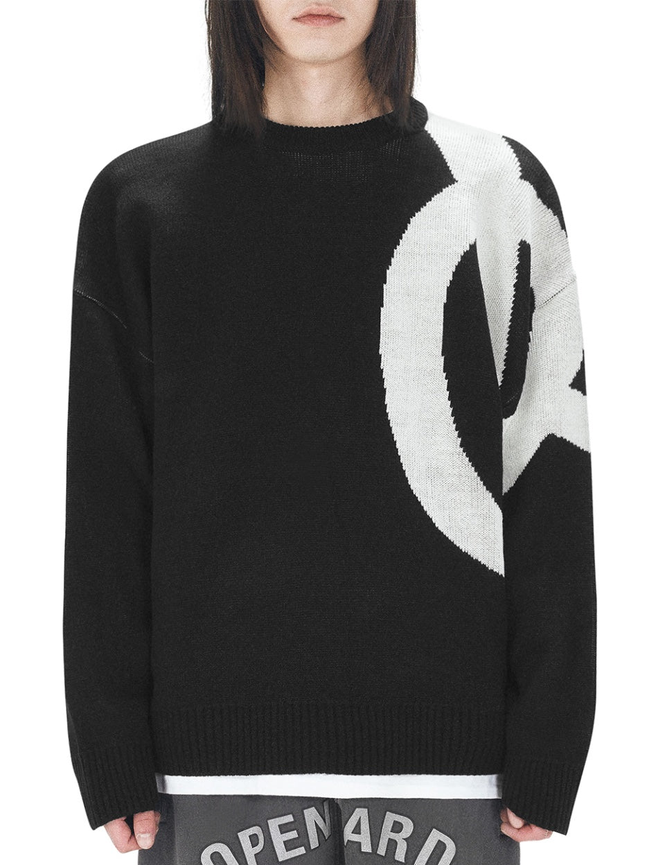 OY BOLD LOGO KNIT - Black