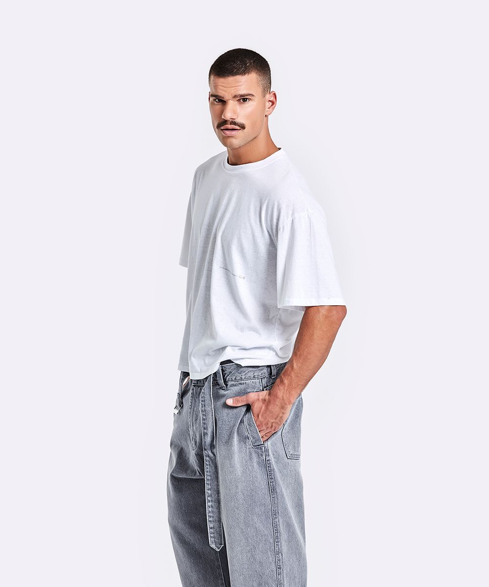 51PERCENT Belted Denim Pants - Grey