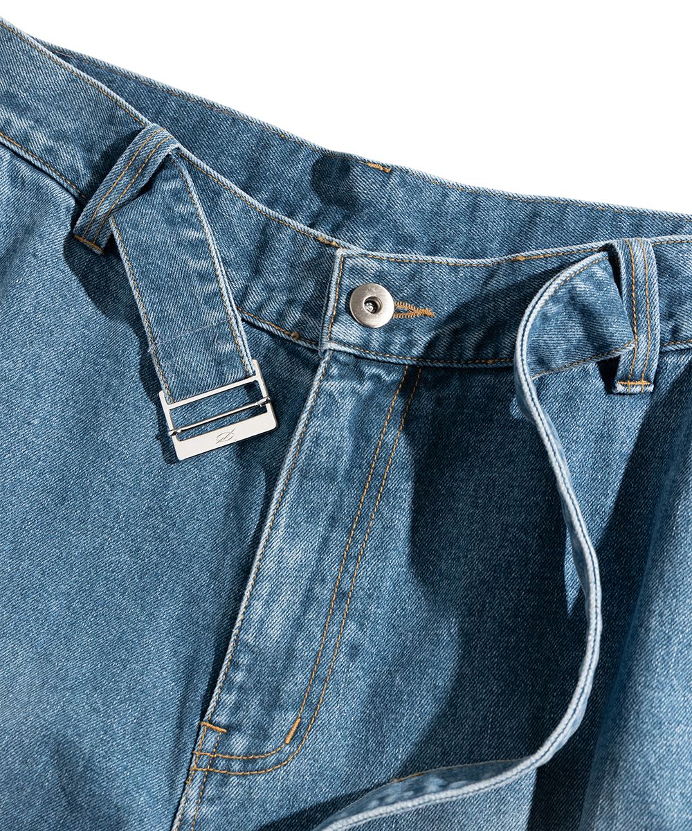 51PERCENT Belted Denim Pants - Blue