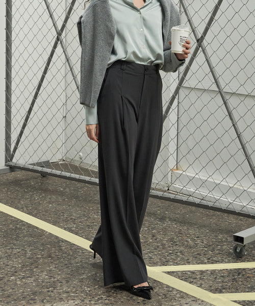 320SHOWROOM Essential wide slacks - Dark Grey